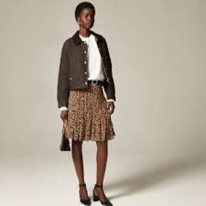 NWT j crew collection Print Pleated Skirt chiffon